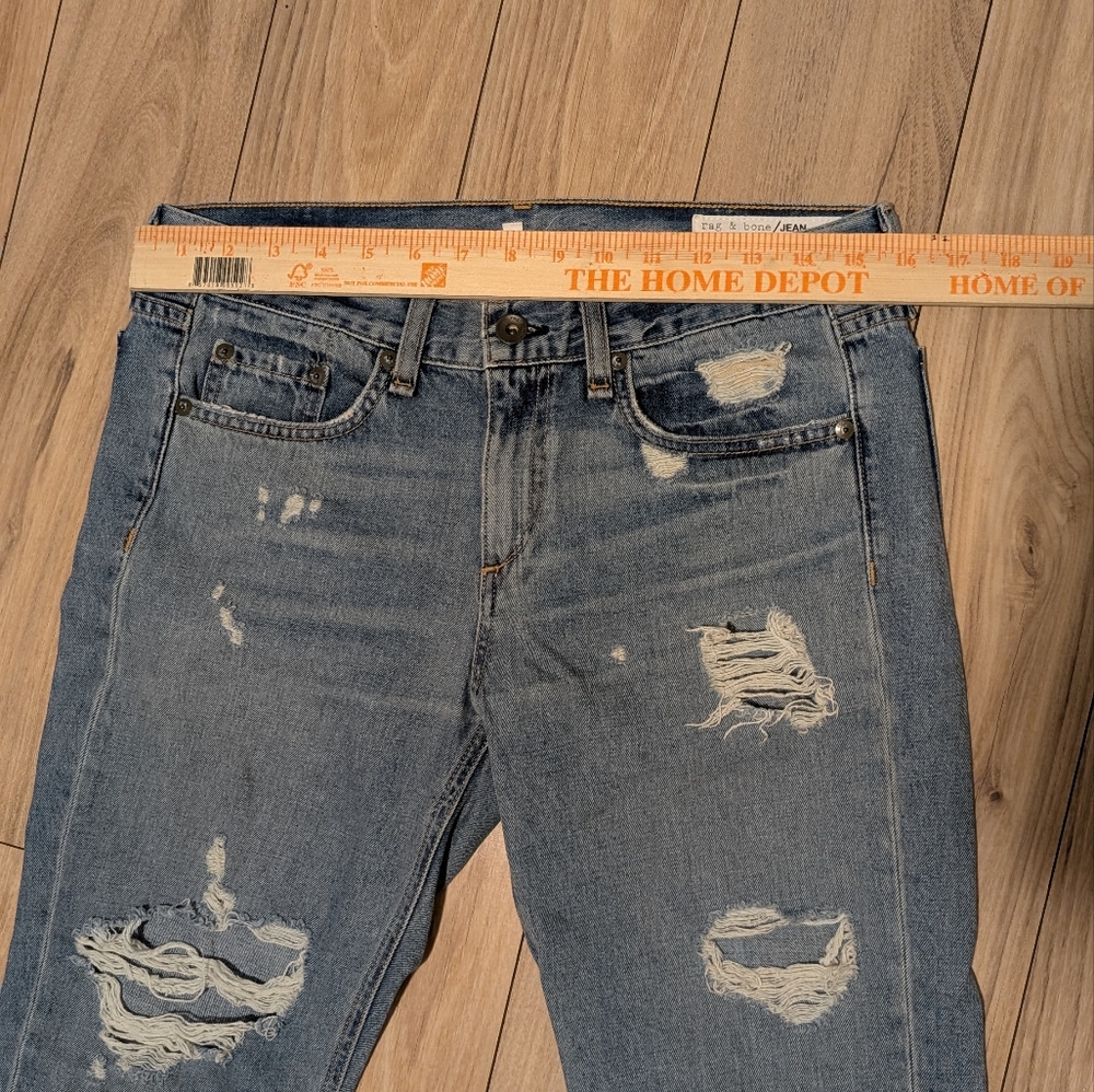 RAG & BONE Boyfriend Cropped Jeans, Womens 27, Distressed - Picture 7 of 8